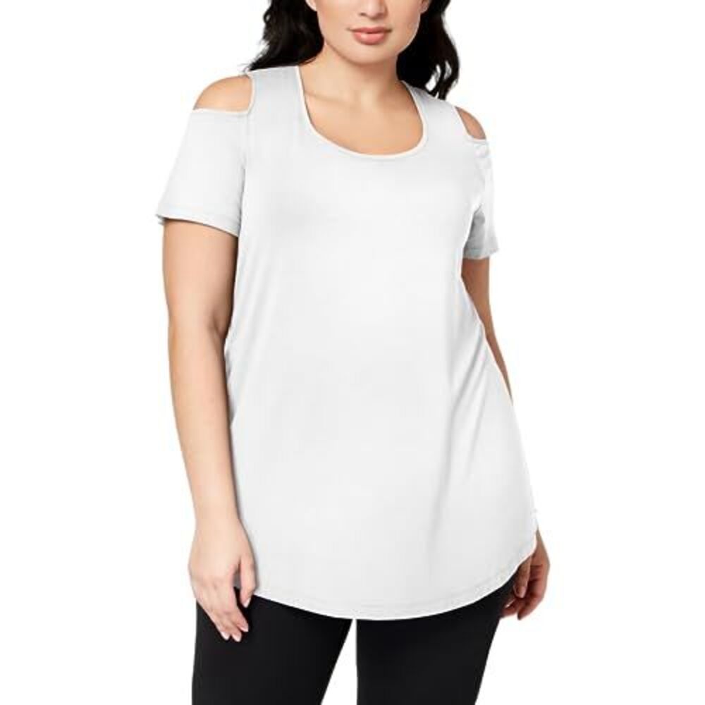 JM Collection Plus Size Cold-Shoulder Top - Picture 2 of 4